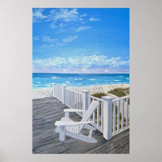 Wachtend strand kunstprint - Just Dahl Poster