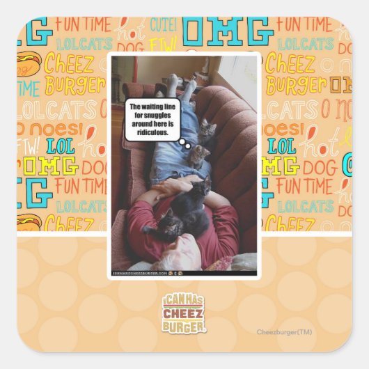 Wachtlijn voor knuffels vierkante sticker (Voorkant)