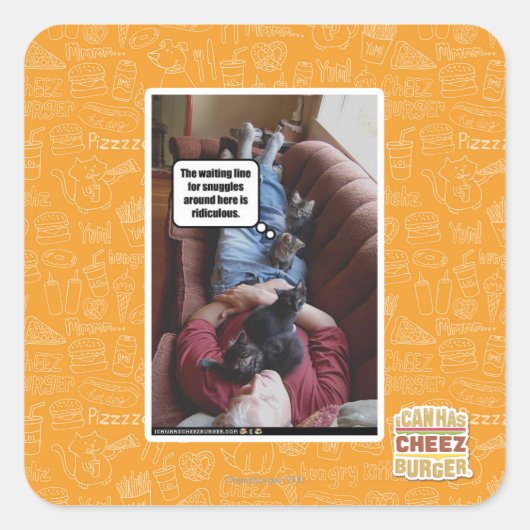 Wachtlijn voor knuffels vierkante sticker (Voorkant)