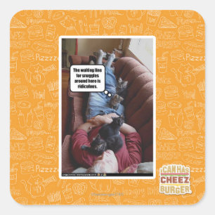 Wachtlijn voor knuffels vierkante sticker