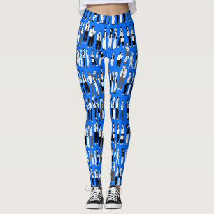 Wachtrij, meer wachtrij B Blue BG Leggings