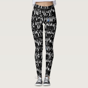 Wachtrij, meer wachtrij Zwart BG Leggings