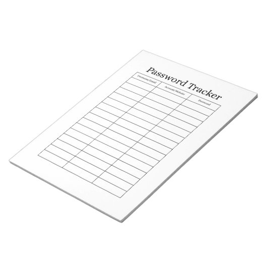 Wachtwoord Notitieblok Tracker (Schuin)