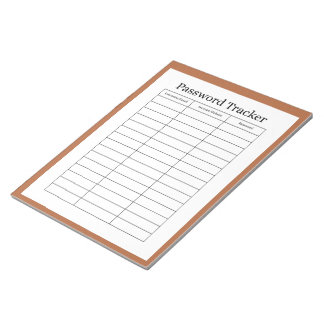 Wachtwoord Notitieblok Tracker