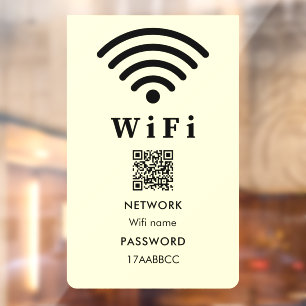 Wachtwoord voor Wi-Fi QR-code Scannen naar verbi Raamsticker