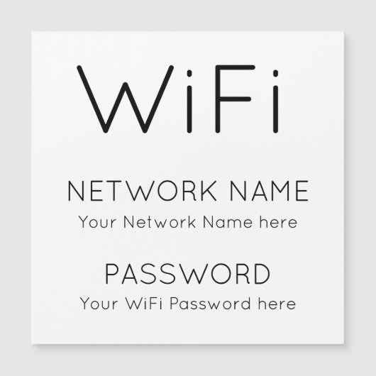 Wachtwoord voor WiFi-informatienetwerk zwart, wit (Voorkant)