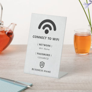 Wachtwoord voor WiFi-netwerk Reclamebord Met Voetstuk