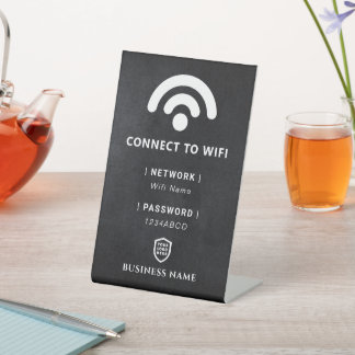 Wachtwoord voor WiFi-netwerk Reclamebord Met Voetstuk