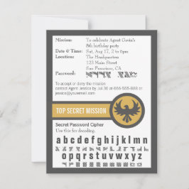 Wachtwoordgeheim agent Birthday Party Kaart