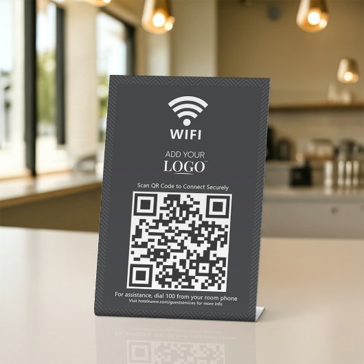 Wachtwoordscan WiFi-netwerk om verbinding te maken Reclamebord Met Voetstuk
