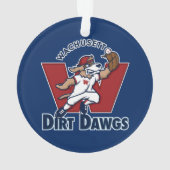 Wachusett Dirt Dawgs Collegiate Baseball Team Logo Ornament (achterkant)