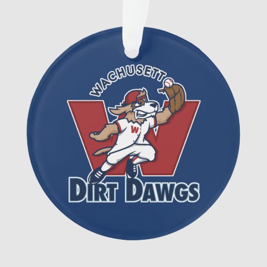 Wachusett Dirt Dawgs Collegiate Baseball Team Logo Ornament (voorkant)
