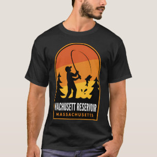 Wachusett Reservoir Massachusetts Vissen T-shirt