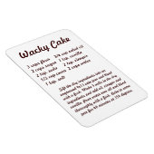 Wacky Cake Recipe Fridge Magnet (Côté Droit)