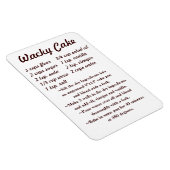 Wacky Cake Recipe Fridge Magnet draft5 (Côté Droit)