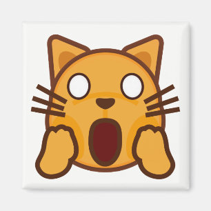 Wacky Cat Face Emoji Magneet