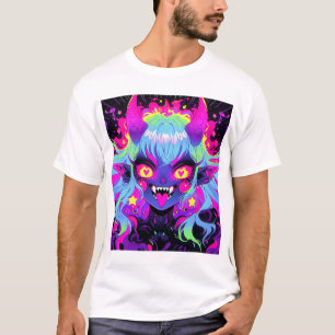 Wacky demon elf anime meisje tong uit t-shirt