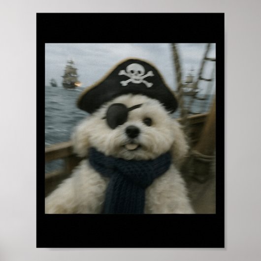 Wacky Dog Funny Odle Sea Dog Rate Meme Nautical Ar Poster (Voorkant)