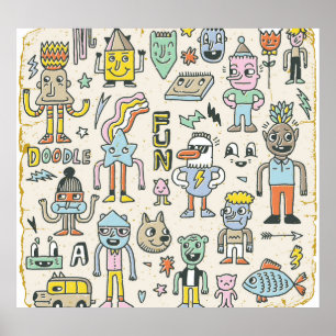 Wacky Doodles: tekenset Poster