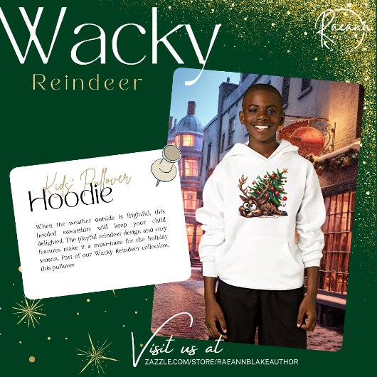 Wacky Reindeer Kind Pullover Hoodie
