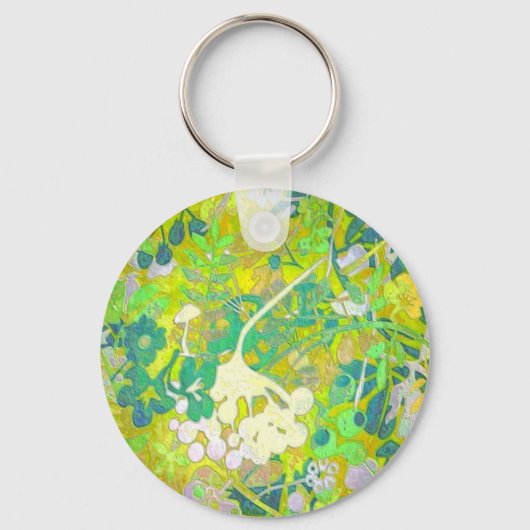 Wacky Retro Floral 2 Sleutelhanger (Voorkant)