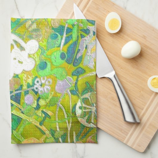 Wacky Retro Floral 2 Theedoek (Quarter Fold)