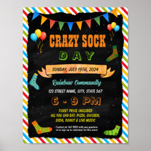Wacky Sokken Dag flyer poster sjabloon