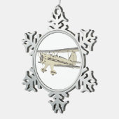 Waco Biplane Tin Sneeuwvlok Ornament (Rechts)