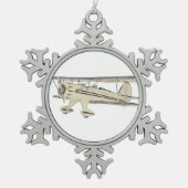 Waco Biplane Tin Sneeuwvlok Ornament (Voorkant)