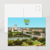 Waco Texas Brazos, Vintage binnenstad Briefkaart (Voorkant / Achterkant)