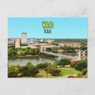 Waco Texas Brazos, Vintage binnenstad Briefkaart