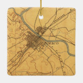 Waco Texas  Map 1892 Keramisch Ornament (Achterkant)
