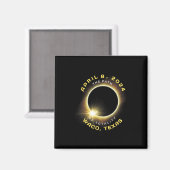 Waco Texas Solar Eclipse Totaliteit April 8 2024 Magneet (Voorkant / Achterkant)