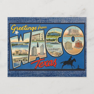 Waco Texas Vintage Travel Briefkaart