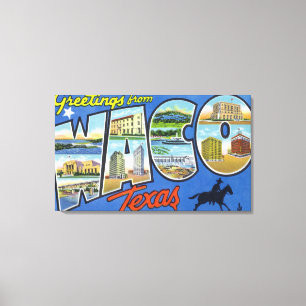 Waco, TexasLarge Letter ScenesWaco, TX 2 Canvas Afdruk