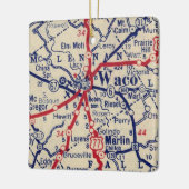 Waco TX 1941 Map Keramisch Ornament (Links)