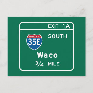 Waco, TX Road Sign Briefkaart