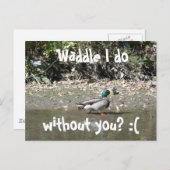 Waddle dat ik doe, zonder jou? :( briefkaart (Voorkant / Achterkant)