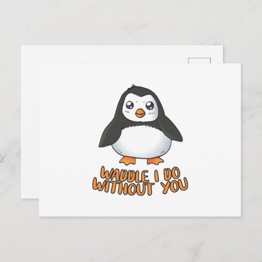 Waddle dat ik zonder jou doe briefkaart (Voorkant / Achterkant)