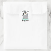 Waddle I do without You Funny Penguin Pun Ronde Sticker (Tas)