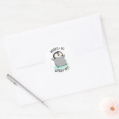 Waddle I do without You Funny Penguin Pun Ronde Sticker (Envelop)