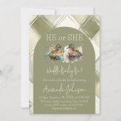 Waddle It Be Green Mallard Duck Genderonthulling Kaart (Voorkant)