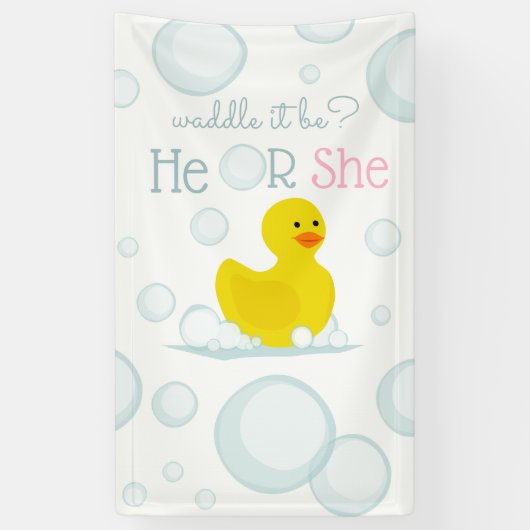 Waddle it be Rubber Duck Pink Blue onthult Vertica Spandoek (Verticaal)