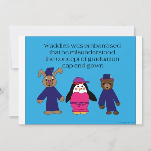 Waddles Afstuderen Foutuitnodiging Kaart (Voorkant)