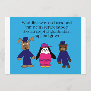 Waddles Afstuderen Foutuitnodiging Kaart