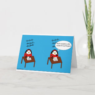 Waddles Hates Math Card Kaart