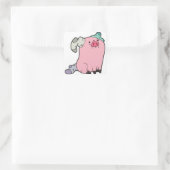 Waddles in socks vierkante sticker (Tas)