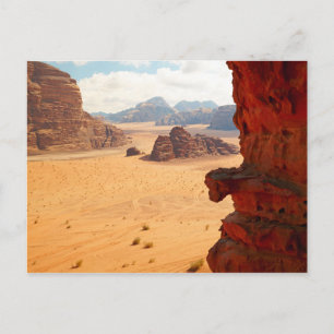 Wadi Rum in Petra City Briefkaart Uitzicht van Jor