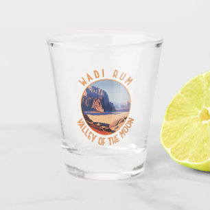 Wadi Rum Jordan Retro Verdrietige Cirkel Shot Glas