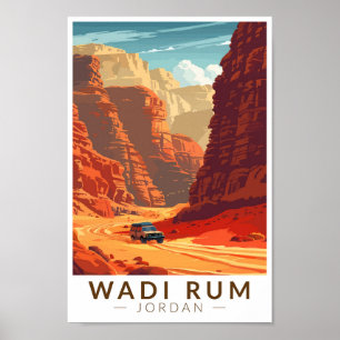 Wadi Rum Jordan Travel Art  Poster